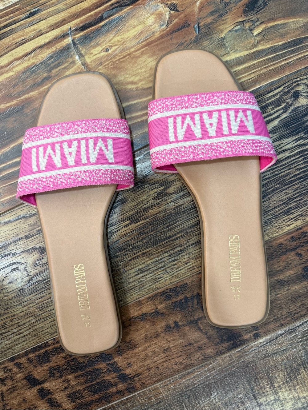 Miami Pink Slide Sandals by 11M EUC
